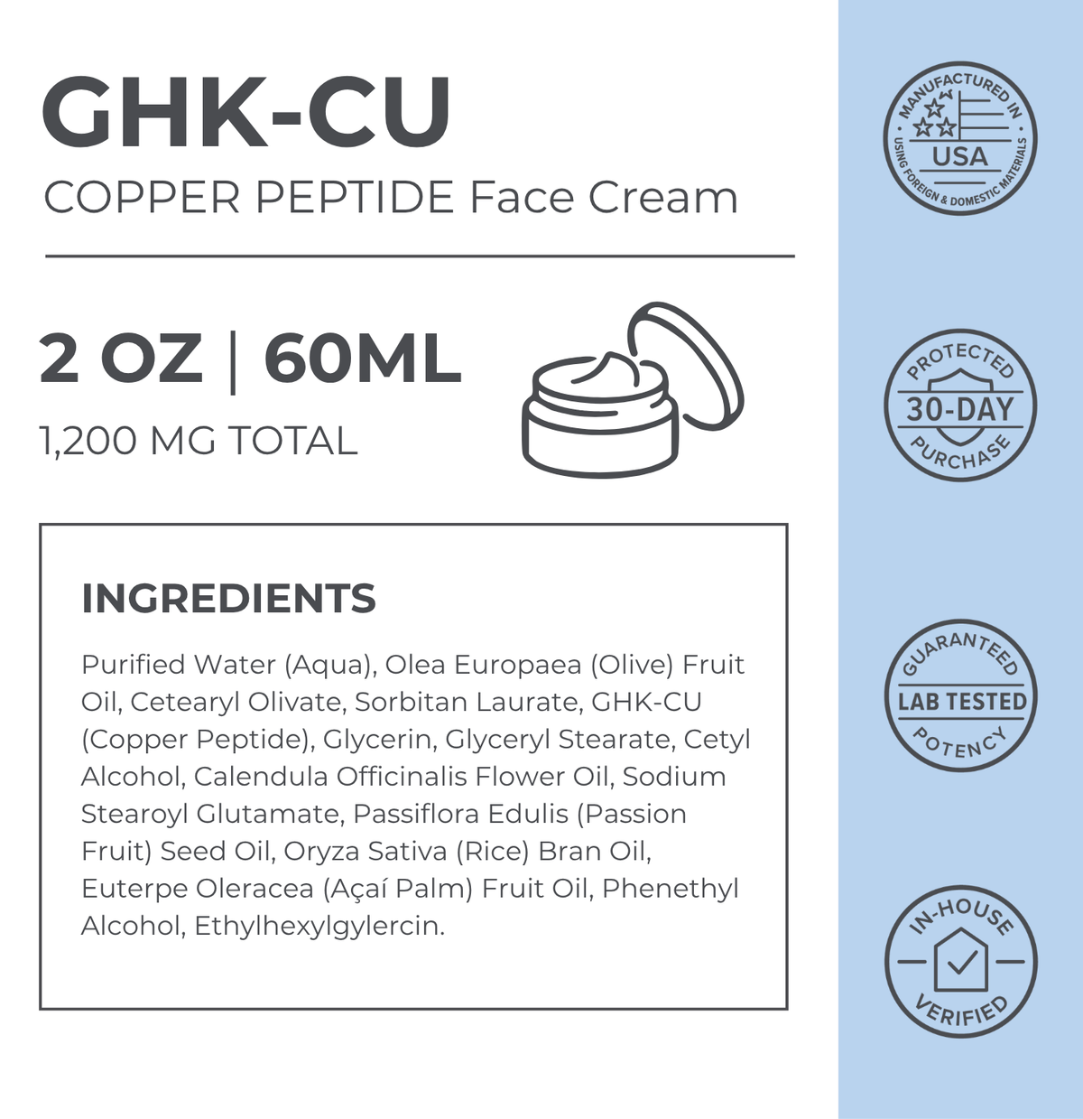 GHK-Cu Crema Facial con Péptidos de Cobre